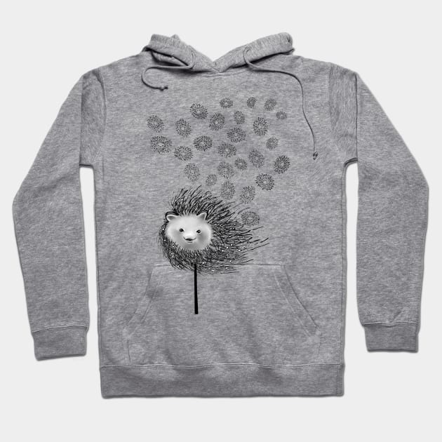 Hedgehog Flower Hoodie by msmart